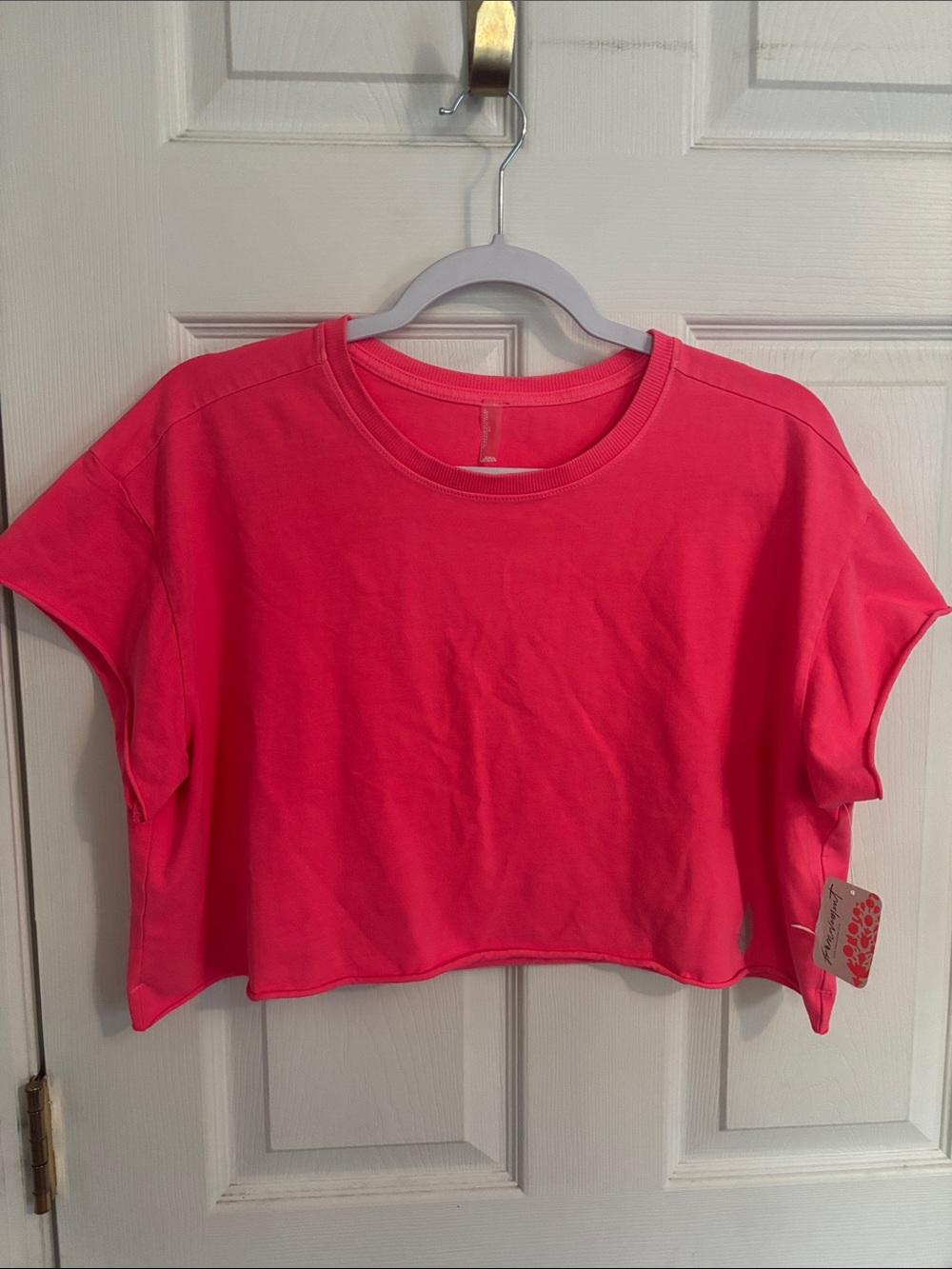 FP Movement by Free People Neon Pink Cropped Tee